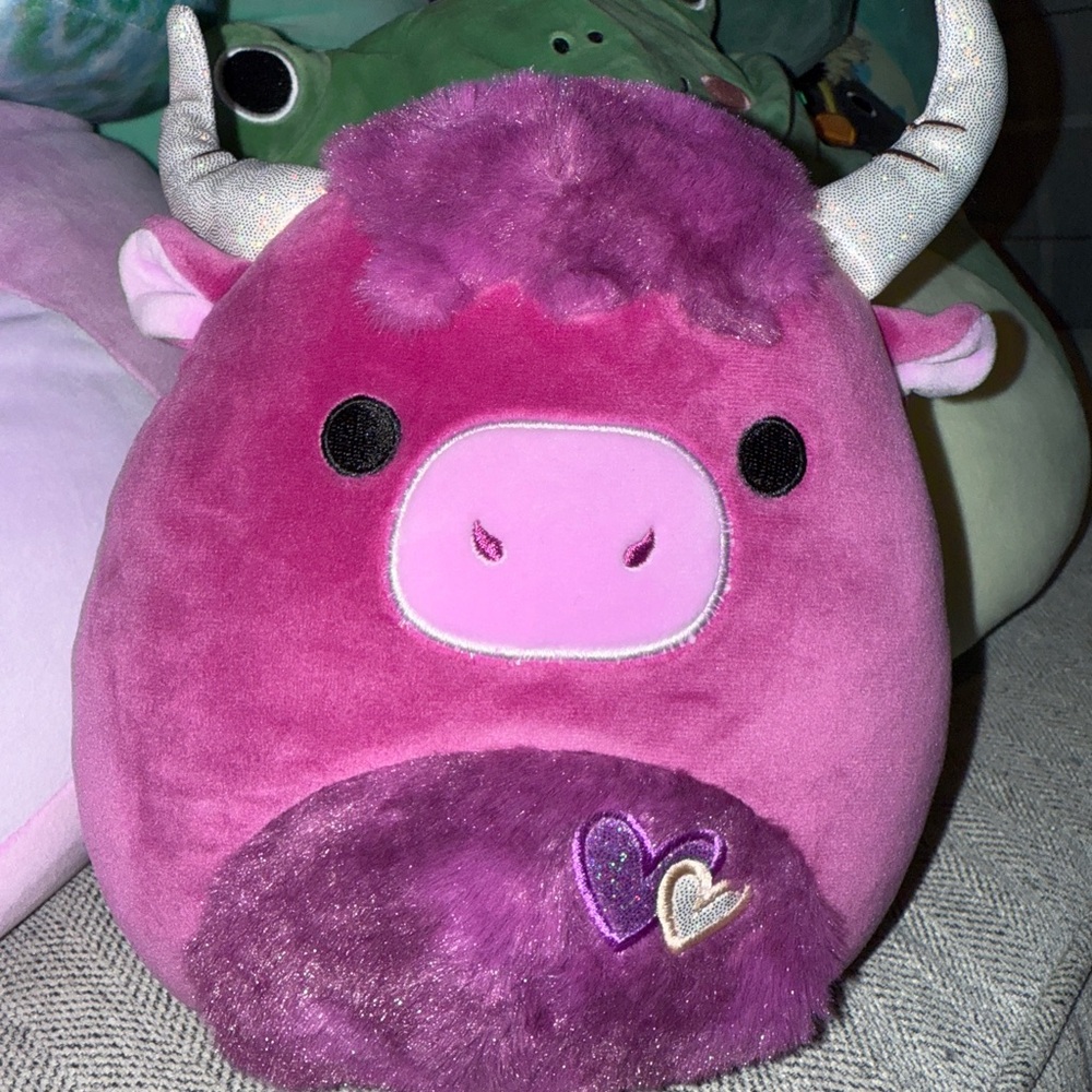 Squishmallows 12" York the Pink Magenta Highland Cow plush toy